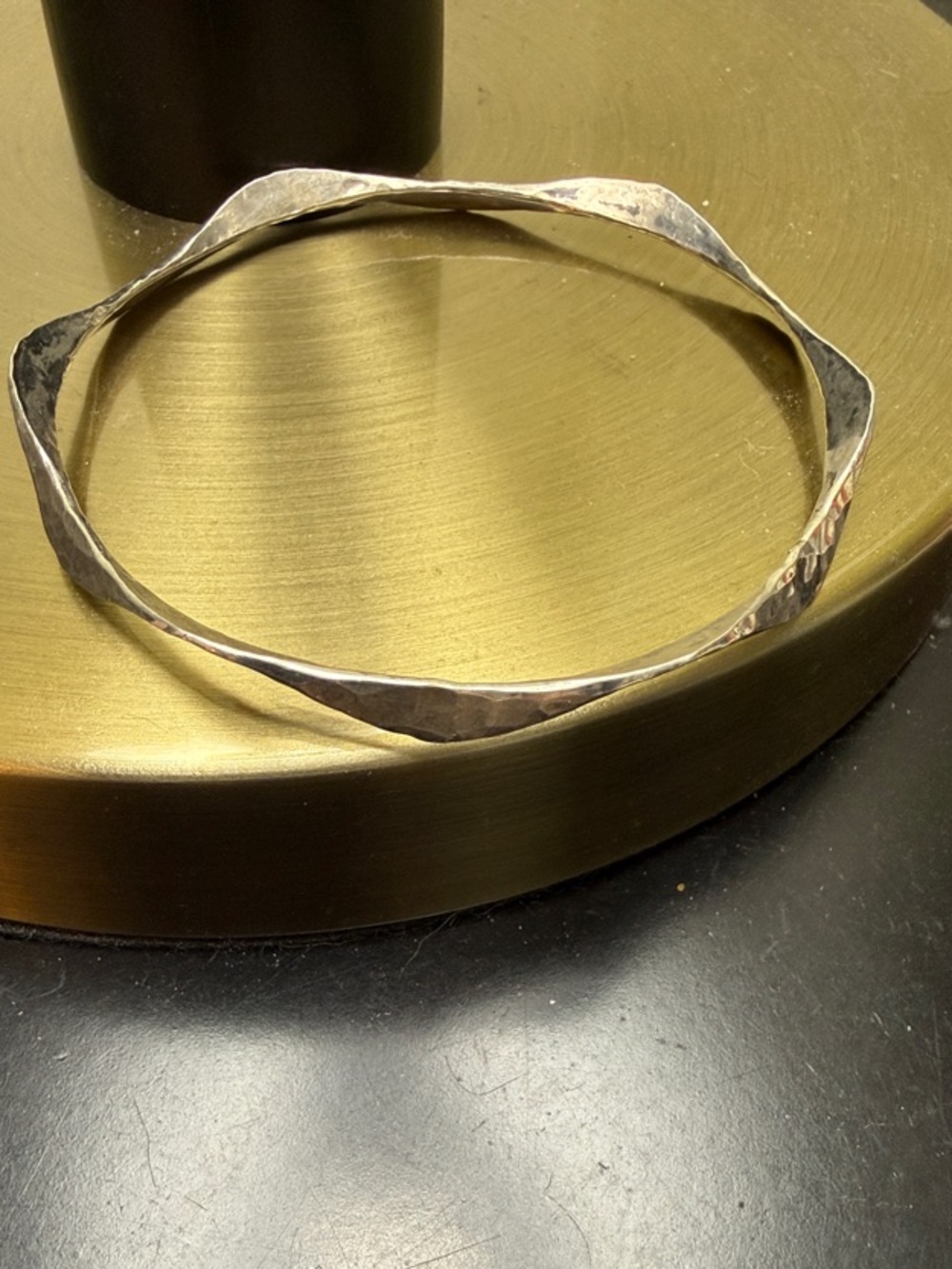 Vintage Hammered Sterling Silver Bangle Bracelet